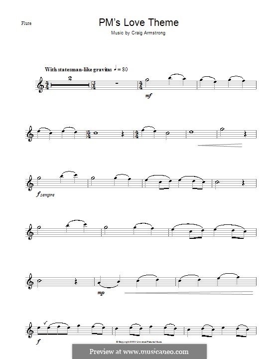 P.M.'s Love Theme (from Love Actually): Für Flöte by Craig Armstrong