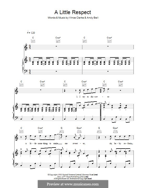 A Little Respect (Wheatus): Für Stimme und Klavier (oder Gitarre) by Andy Bell, Vince Clarke