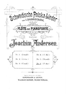 Schwedische Polska-Lieder für Flöte und Klavier, Op.50: Nr.6 in F-Dur by Johan Isidor Dannström