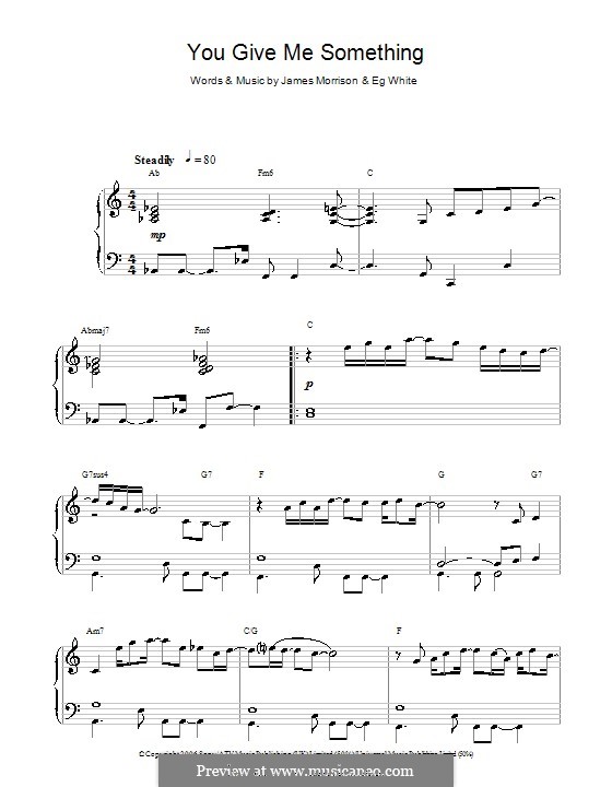 You Give Me Something: Für Klavier by Eg White, James Morrison