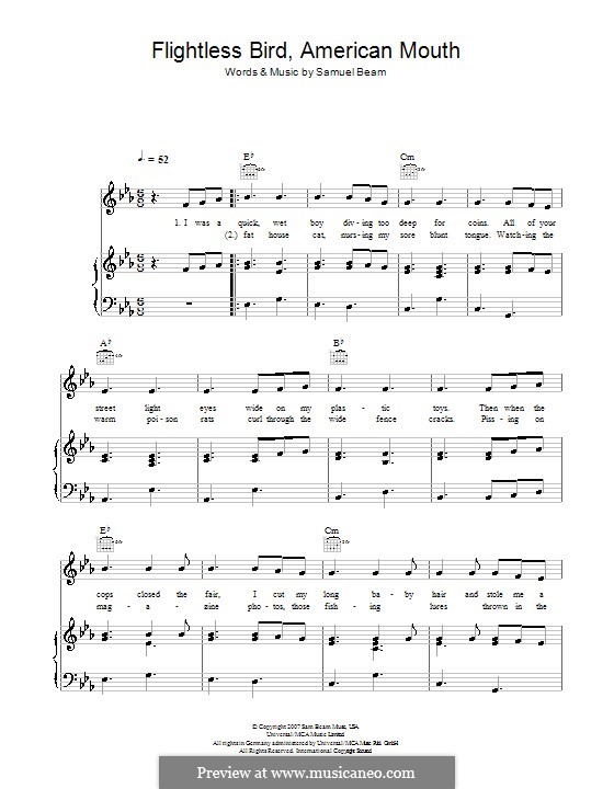 Flightless Bird American Mouth Iron Wine Von S Beam Auf Musicaneo