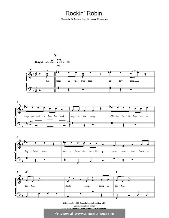 Rockin' Robin (Michael Jackson): Einfache Noten für Klavier by Leon René