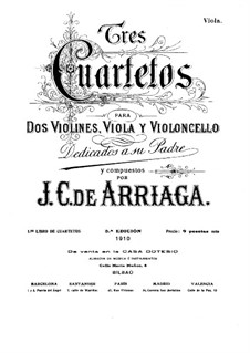 Drei Streichquartette: Violastimme by Juan Crisóstomo de Arriaga