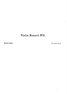 Violinkonzert Nr.3 in c-Moll, Op.14: Solostimme by Tor Aulin