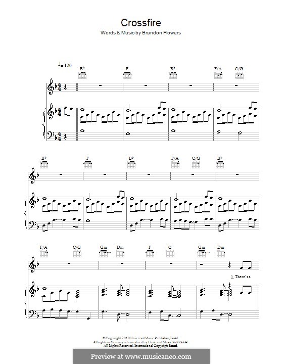 Crossfire: Für Stimme mit Klavier oder Gitarre by Brandon Flowers