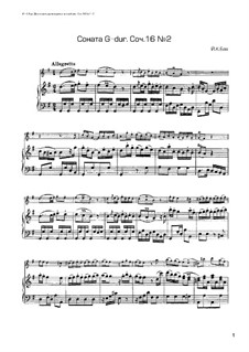 Nr.2 in G-Dur, W B11: Partitur, Solostimme by Johann Christian Bach