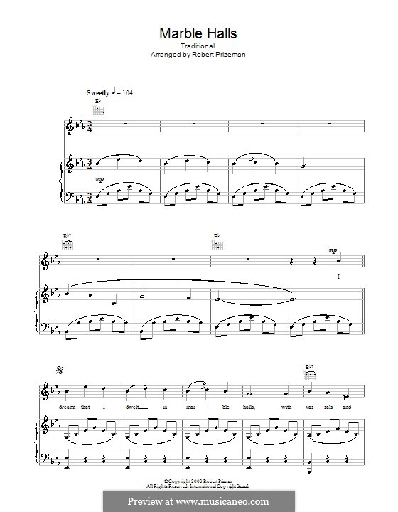 Die Zigeunerin: Akt II, I Dreamt I Dwelt in Marble Halls, für Stimme und Klavier (oder Gitarre) by Michael William Balfe
