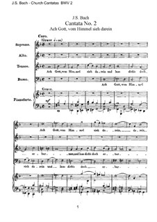 Ach Gott, vom Himmel sieh darein: Klavierauszug mit Singstimmen by Johann Sebastian Bach