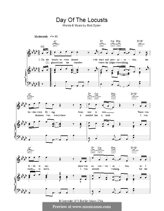 Day of the Locusts: Für Stimme und Klavier (oder Gitarre) by Bob Dylan