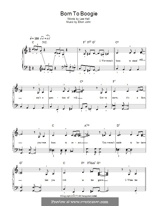 Born to Boogie: Einfache Noten für Klavier by Elton John