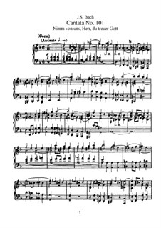 Nimm von uns, Herr, du treuer Gott, BWV 101: Klavierauszug mit Singstimmen by Johann Sebastian Bach
