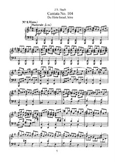 Du Hirte Israel, höre, BWV 104: Bearbeitung für Stimmen und Klavier by Johann Sebastian Bach
