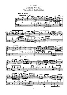 Was willst du dich betrüben, BWV 107: Klavierauszug mit Singstimmen by Johann Sebastian Bach