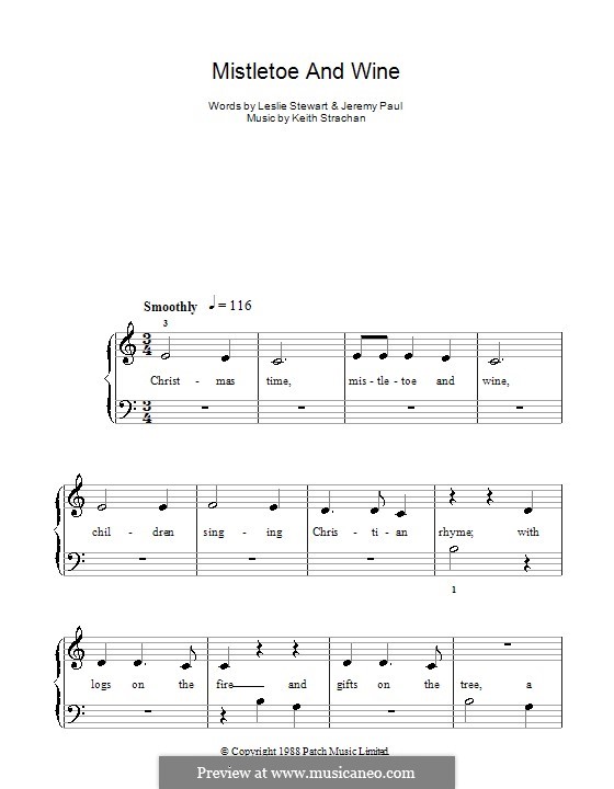 Mistletoe and Wine (Cliff Richard): Einfache Noten für Klavier by Keith Strachan