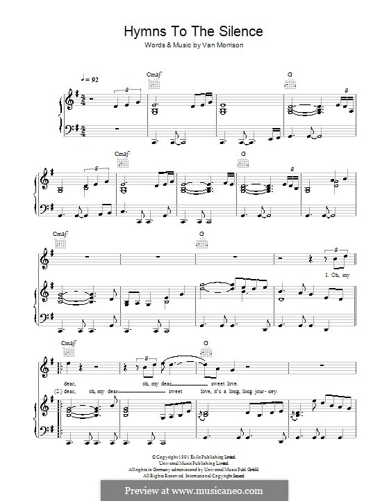 Hymns to the Silence: Für Stimme und Klavier (oder Gitarre) by Van Morrison