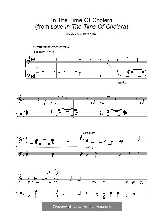 In the Time of Cholera (from Love in the Time of Cholera): Für Klavier by Antonio Pinto