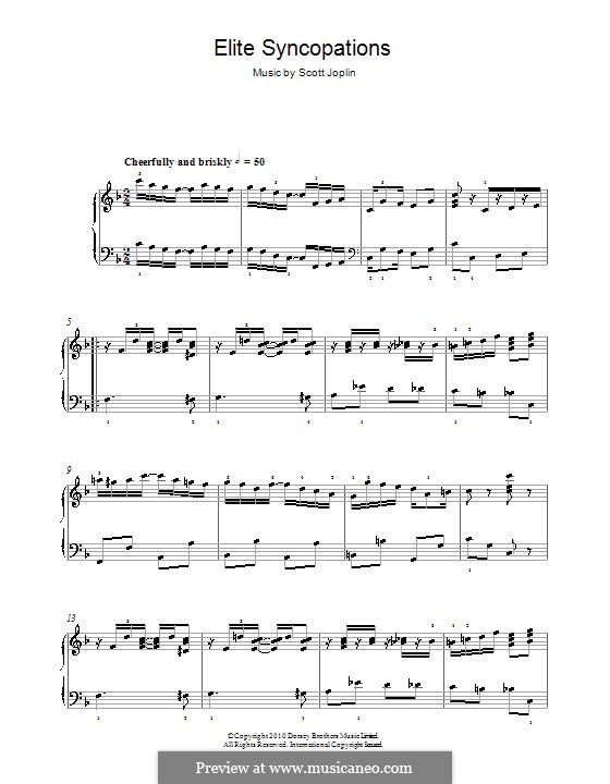 Elite Syncopations: Für Klavier (mit Applikatur) by Scott Joplin
