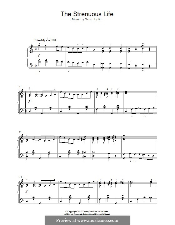 The Strenuous Life: Für Klavier, leicht by Scott Joplin