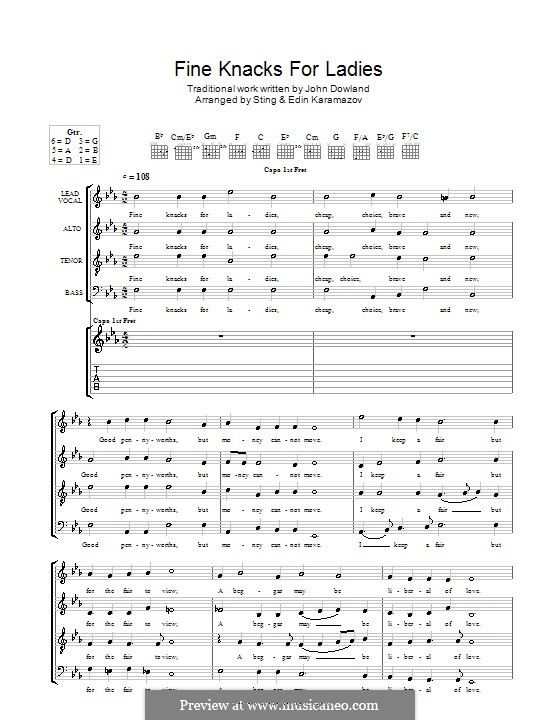 Fine Knacks for Ladies: Für Gitarre by John Dowland