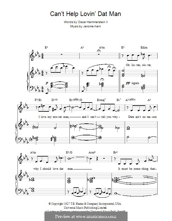 Can't Help Lovin' Dat Man (from Show Boat): Für Stimme und Klavier (oder Gitarre) by Jerome Kern