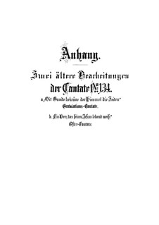 Ein Herz, das seinen Jesum lebend weiss, BWV 134: Supplement by Johann Sebastian Bach