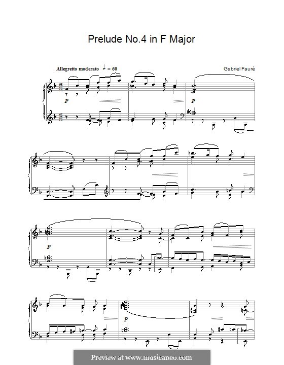 Neun Preluden, Op.103: Präludium Nr.4 in F-Dur by Gabriel Fauré