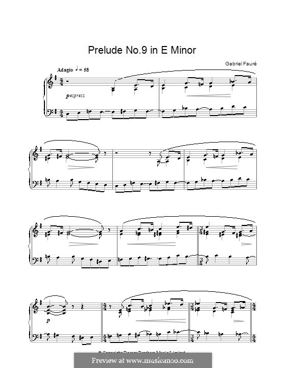 Neun Preluden, Op.103: Präludium Nr.9 in e-Moll by Gabriel Fauré