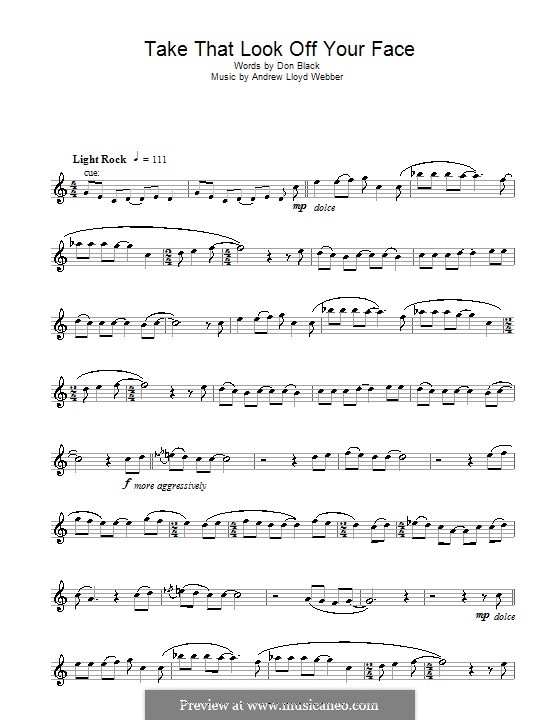 Take That Look Off Your Face: Für Flöte by Andrew Lloyd Webber