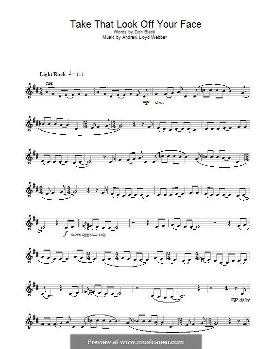 Take That Look Off Your Face: Für Trompete by Andrew Lloyd Webber