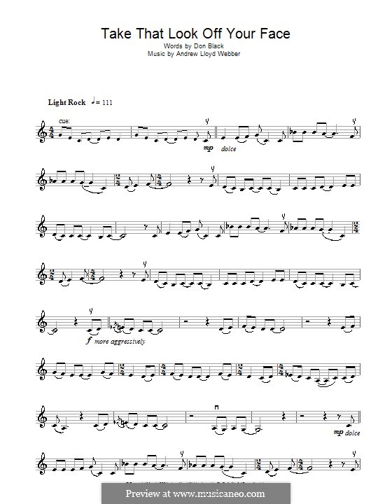 Take That Look Off Your Face: Für Violine by Andrew Lloyd Webber