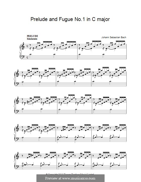 Präludium und Fuge Nr.1 in C-Dur, BWV 846: Für Klavier by Johann Sebastian Bach