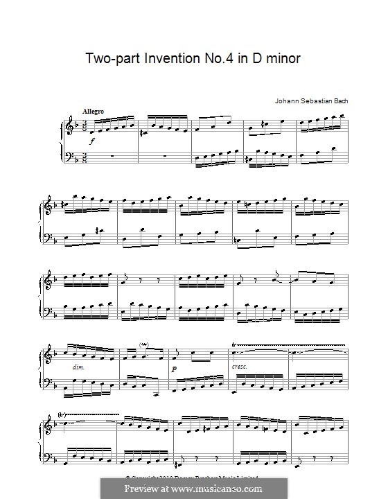 No.4 in d-moll, BWV 775: Für Klavier by Johann Sebastian Bach