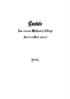 Uns ist ein Kind geboren, BWV 142: Vollpartitur by Johann Sebastian Bach