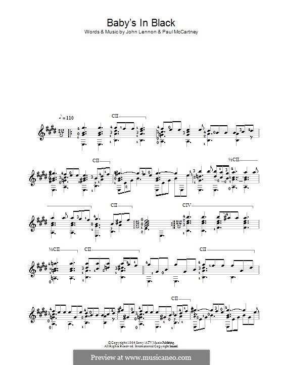 Baby's in Black (The Beatles): Für Gitarre by John Lennon, Paul McCartney