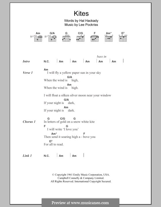 Kites: Text und Akkorde by Simon Dupree