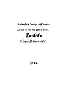 Ihr, die ihr euch von Christo nennet, BWV 164: Vollpartitur by Johann Sebastian Bach