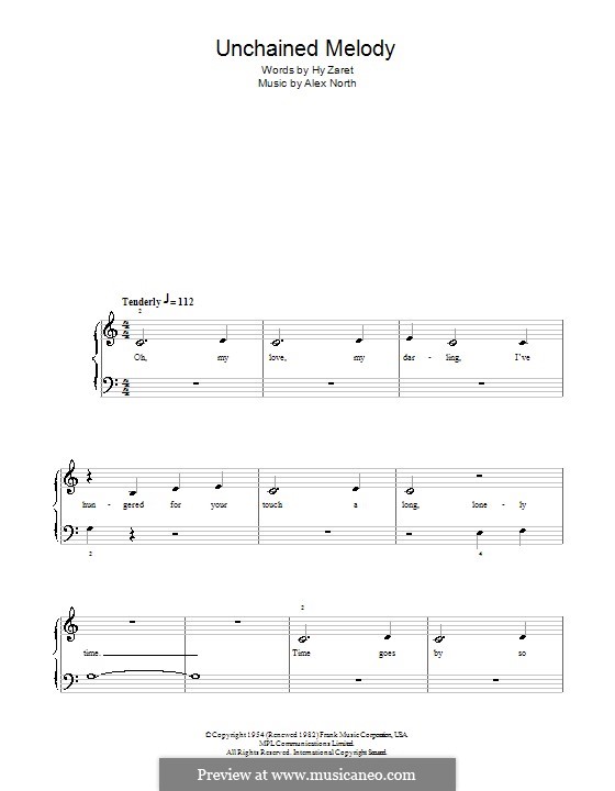Piano version: Easy version (C Major) by Alex North