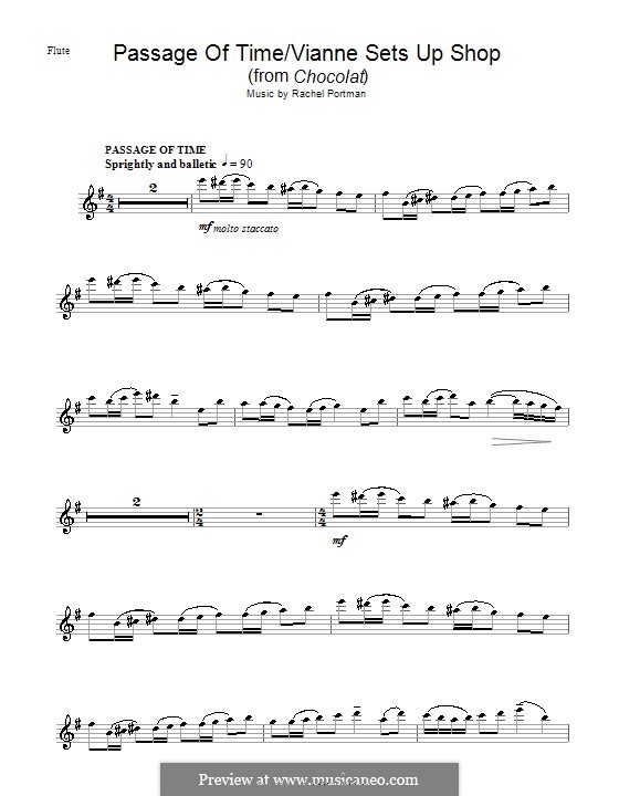 Passage of Time/Vianne Sets Up Shop (from Chocolat): Für Flöte by Rachel Portman