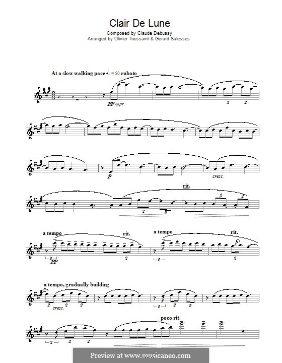 No.3 Clair de lune: Für Altsaxophon by Claude Debussy