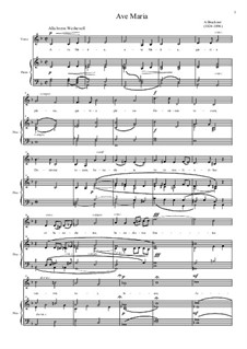 Ave Maria, WAB 7: Für Stimme und Klavier by Anton Bruckner
