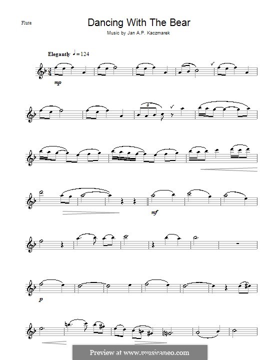 Dancing with the Bear (from Finding Neverland): Für Flöte by Jan A.P. Kaczmarek