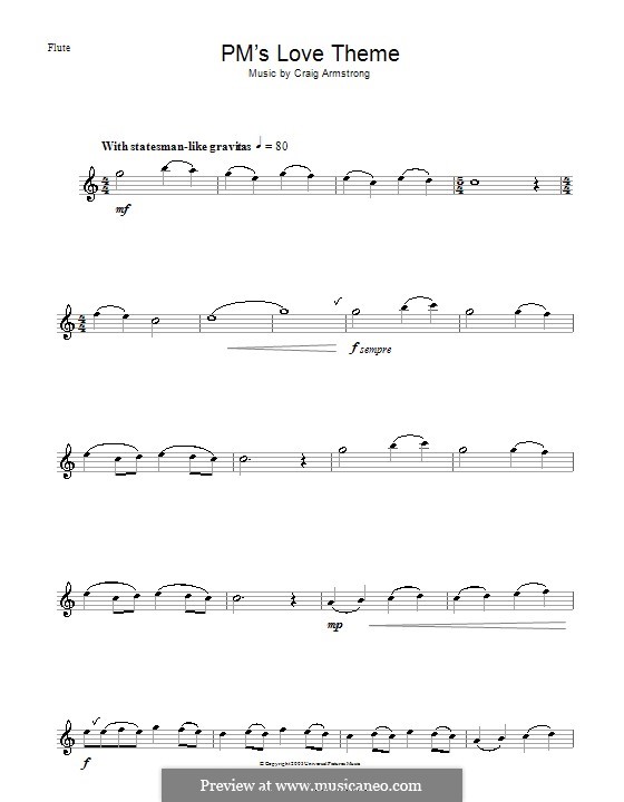 P.M.'s Love Theme (from Love Actually): Für Flöte by Craig Armstrong