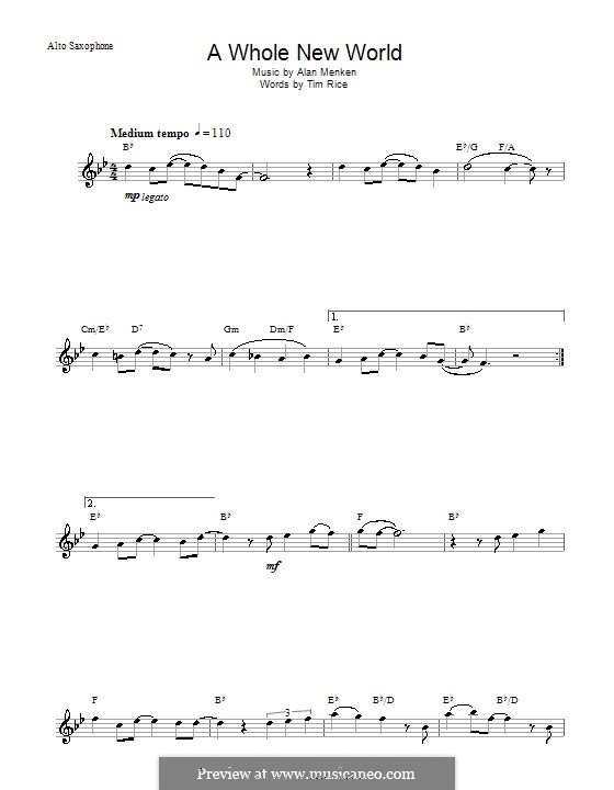 Instrument version: Für Altsaxophon by Alan Menken
