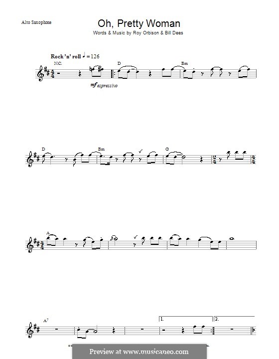Oh, Pretty Woman: Für Altsaxophon by Bill Dees, Roy Orbison