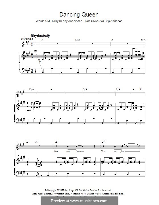 Vocal version: Für Stimme und Klavier (oder Gitarre) by Benny Andersson, Björn Ulvaeus, Stig Anderson