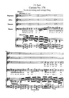 Es ist ein trotzig und verzagt Ding, BWV 176: Piano-vocal score by Johann Sebastian Bach