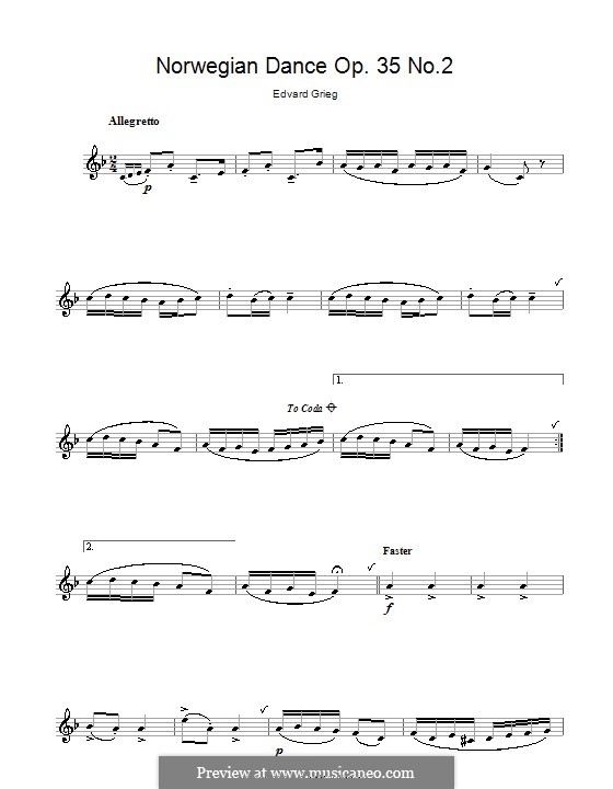 Dance No.2: Für Klarinette by Edvard Grieg