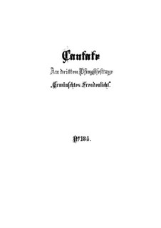 Erwünschtes Freudenlicht, BWV 184: Vollpartitur by Johann Sebastian Bach