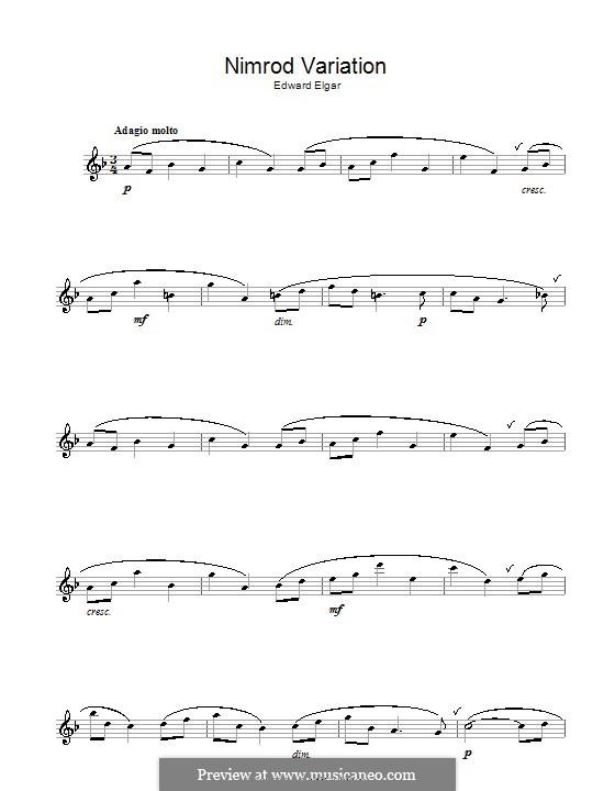 Variation Nr.9 'Nimrod': Für Flöte by Edward Elgar