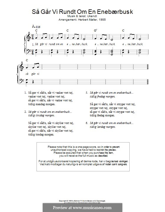 Så går vi rundt om en enebærbusk: Für Klavier by folklore